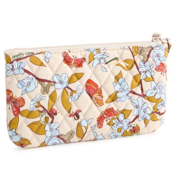 New Vera Bradley Essential Floral Wrislet in Cotton Ivory Blue Green E20 - Picture 5 of 6